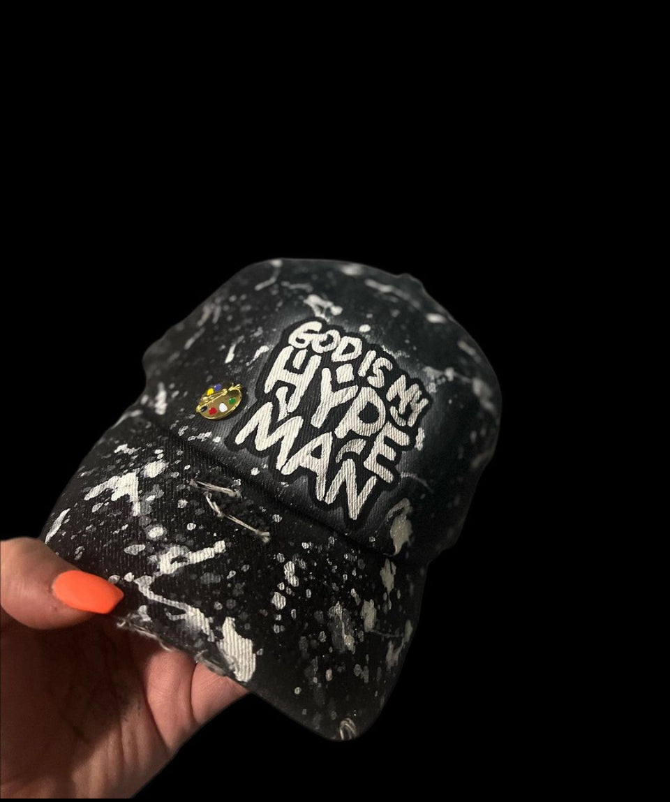 God Is My Hype Man Dad Hat: Black and White