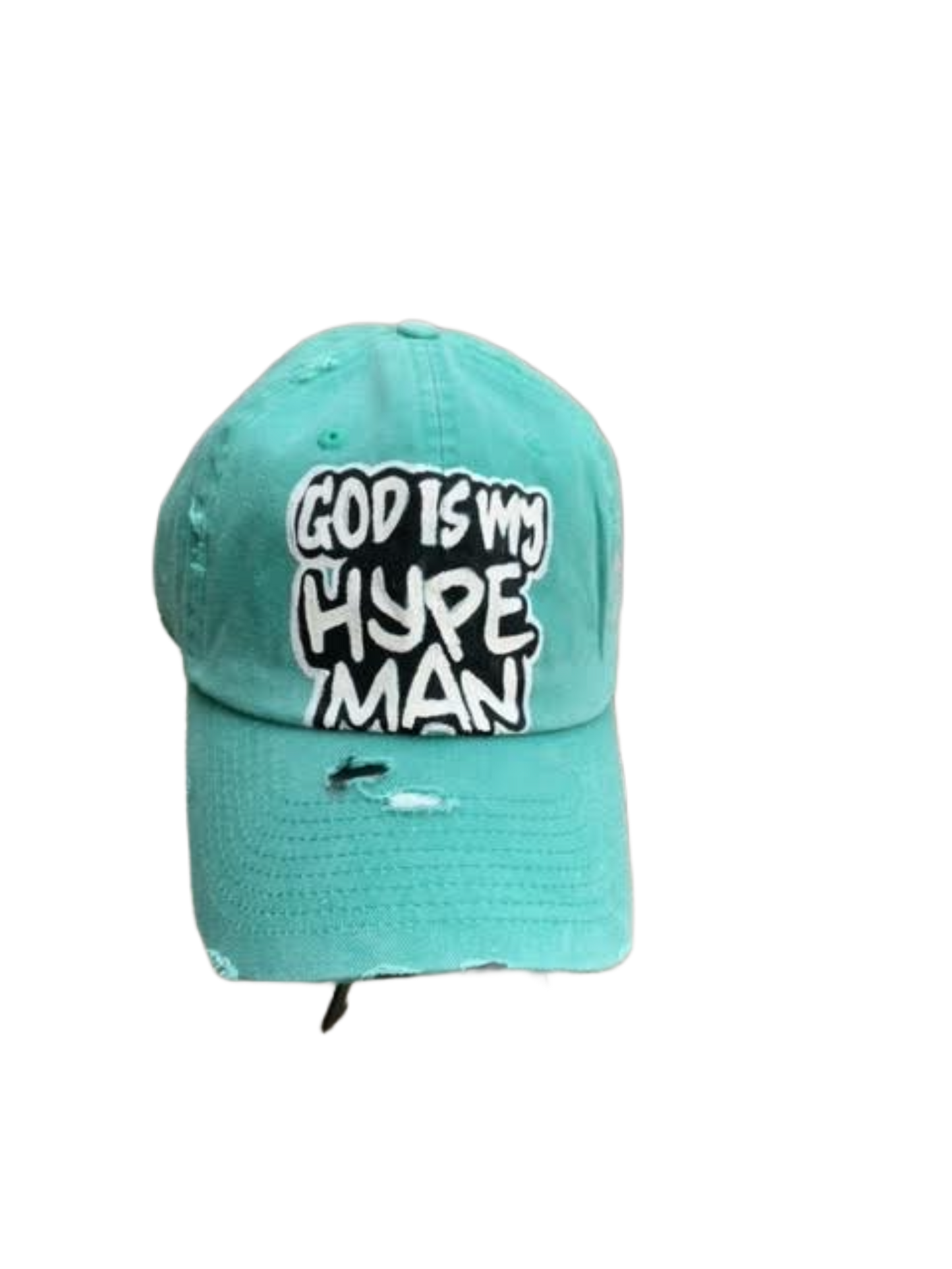 God is My  Hype Man DAD HAT- Teal