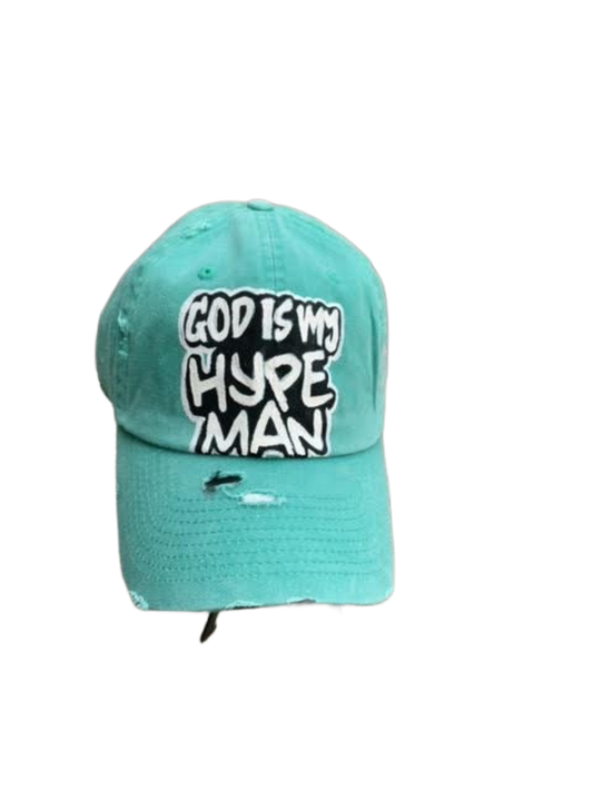 God is My  Hype Man DAD HAT- Teal